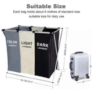 Cesta Ropa Sucia blanca, negra y color